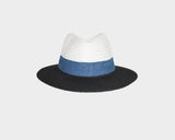 Two Tone Black & White Denim Fedora Style Sun Hat - The Milan