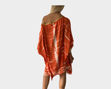 Burnt Orange One Shoulder Apres-Beach Cover-up Dress- The Mykonos