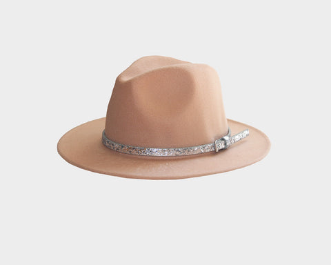 8.3 Blush 100% Wool Firm Brim Panama Style Hat - The Aspen
