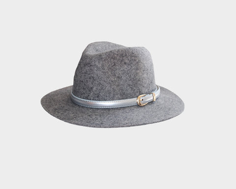 45 Gray Fedora Style Felt Hat - The Aspen