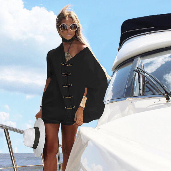 Cover-up Black Beach Tunic - The Portofino
