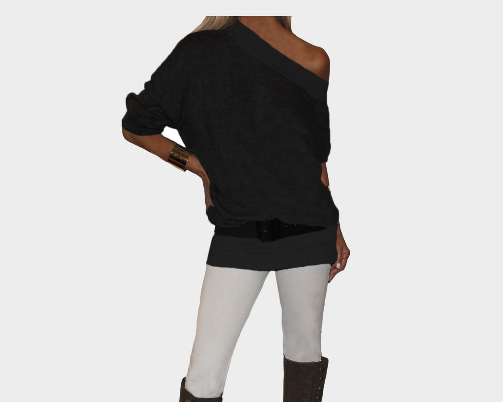 98 Black off the shoulder top/tunic - The Rodeo Drive