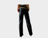 9.9 Wet Black Vegan Leather Pants - The Madison Avenue