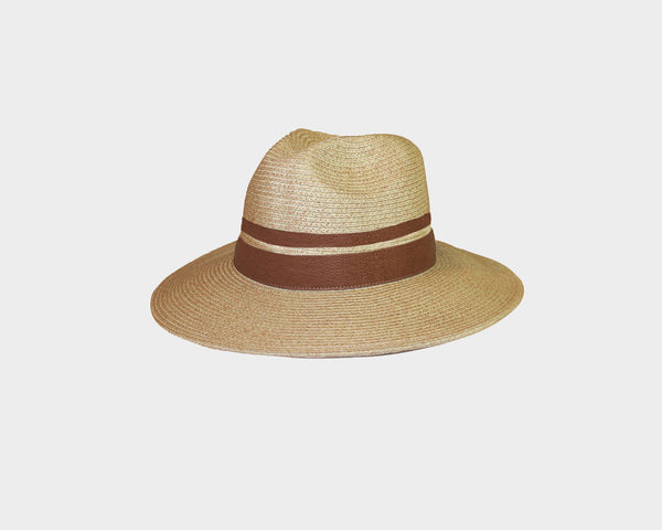 Tan Leather Strap Explorer Hat - The Malibu