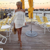 Off-White Silver Sequins Strap Apres Beach Cover-up - The Ibiza