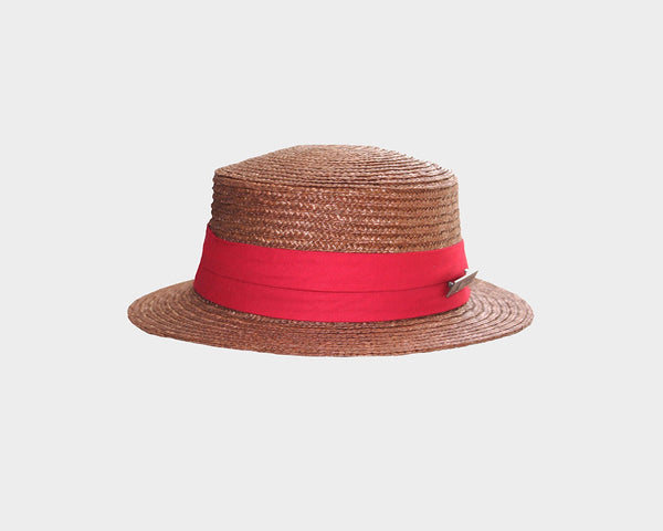 Dark Tan boater Hat - The St. Tropez