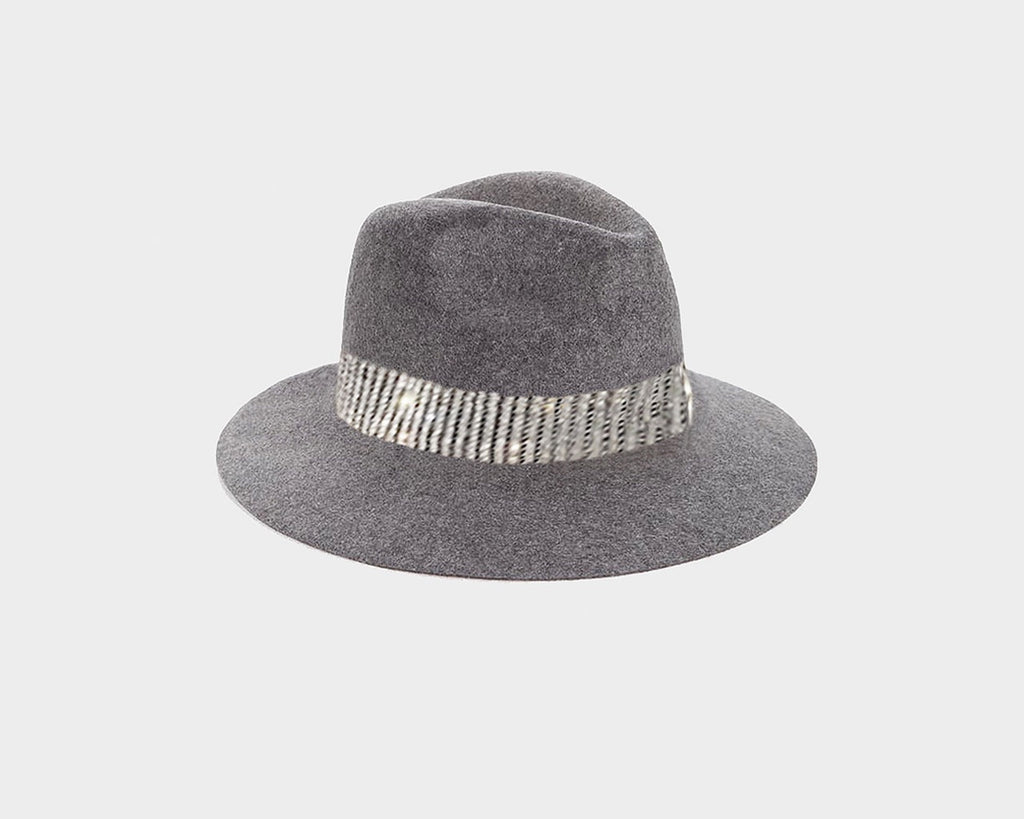 81 Gray Fedora Style Felt Hat - The Aspen