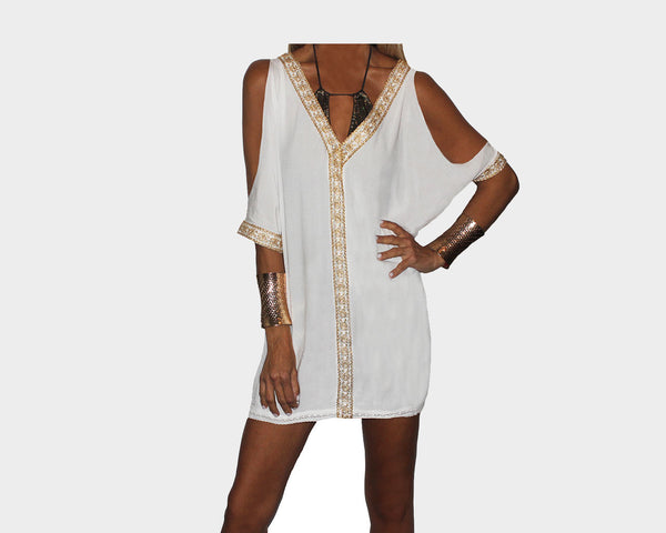 Golden Lace White Beach Cover-up - The Amalfi Coast