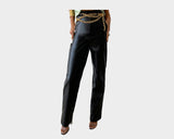 9.9 Wet Black Vegan Leather Pants - The Madison Avenue