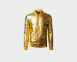 Gold Metallic Bomber Jacket - The Milan