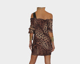 Leopard Print Off Shoulder Dress - The Ibiza