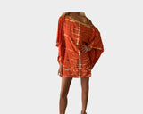 Burnt Orange One Shoulder Apres-Beach Cover-up Dress- The Mykonos