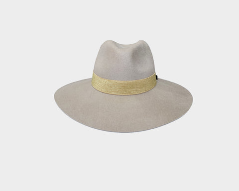 83 Fall Hat | Black & Gold 100% Wool Panama Style Hat - The Aspen