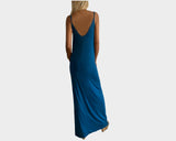 Bleu Mer Slit Maxi Dress - The Santorini