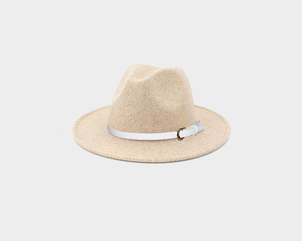 Puff Cream Panama Style Felt Hat - The Aspen
