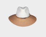 Wool Beige & white 100% felt Panama Style Hat - The Park Avenue
