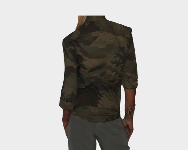 Hunter Green Print Long Sleeve Shirt - The Bel Air