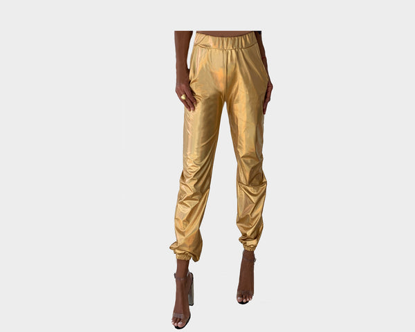 49 Gold Rush Wet look Weekender Pants - The Park Avenue