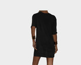 Black V-Front Mesh T-Shirt Dress - The Hampton