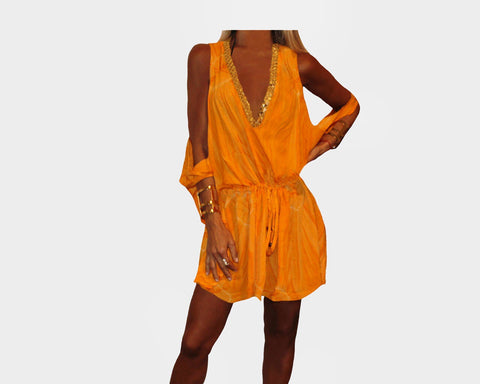 Tangerine Burst Sun Dress - The Palm Springs
