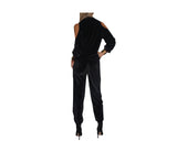 Black Cold Shoulder Dressy Jog Suit - The LA