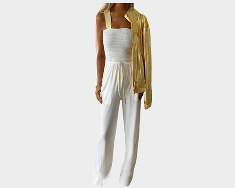 4.3 White and Gold Jumpsuit - The St. Tropez
