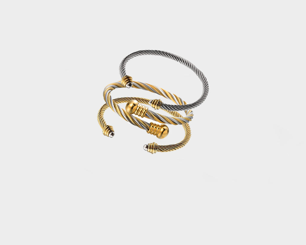 6 Exclusive Collection | Silver & Gold Metal Stack Bangles Bracelets - The Park Avenue Collection
