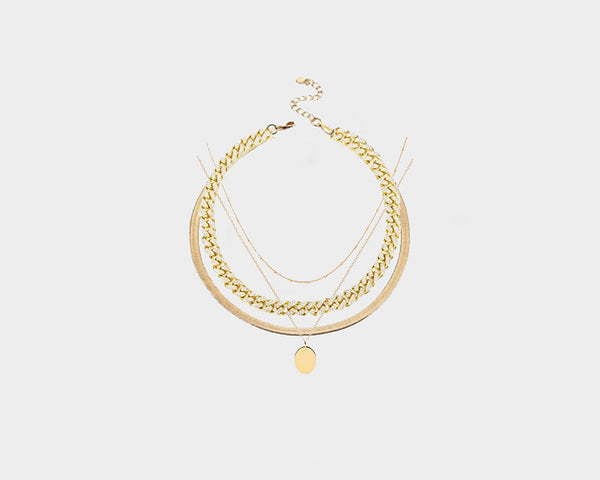 Exclusive Collection | Gold Necklace and Diamond Link Multi Layer - The Park Avenue