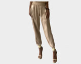 Sand Rust and Gold Linen Jog pants - The Milano