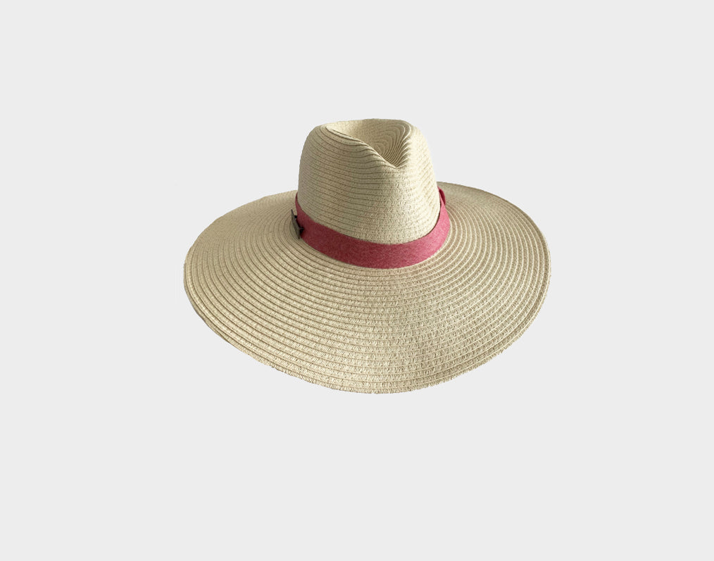 C. Rose Denim Panama Style Hat - The Milano