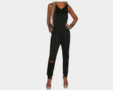 Black knee cut-out Jumpsuit - The Milano