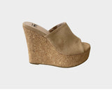88 Sand Taupe Backless Wedge Sandal - The Tuscany