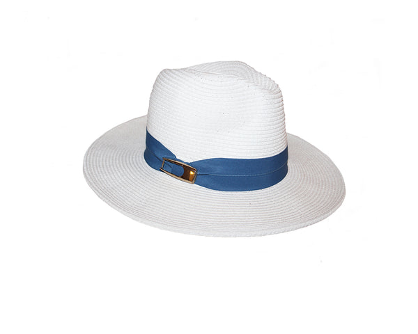 White Panama Style Sun Hat - The Pacific Palisades