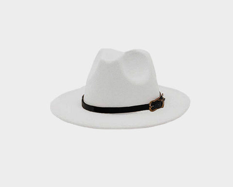Dove White Panama Style Felt Hat - The Aspen