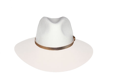 White 100% Wool Panama Style Hat - The Park Avenue