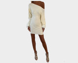 5 Blanc Cassé Knit Off The Shoulder Dress - The Park Avenue